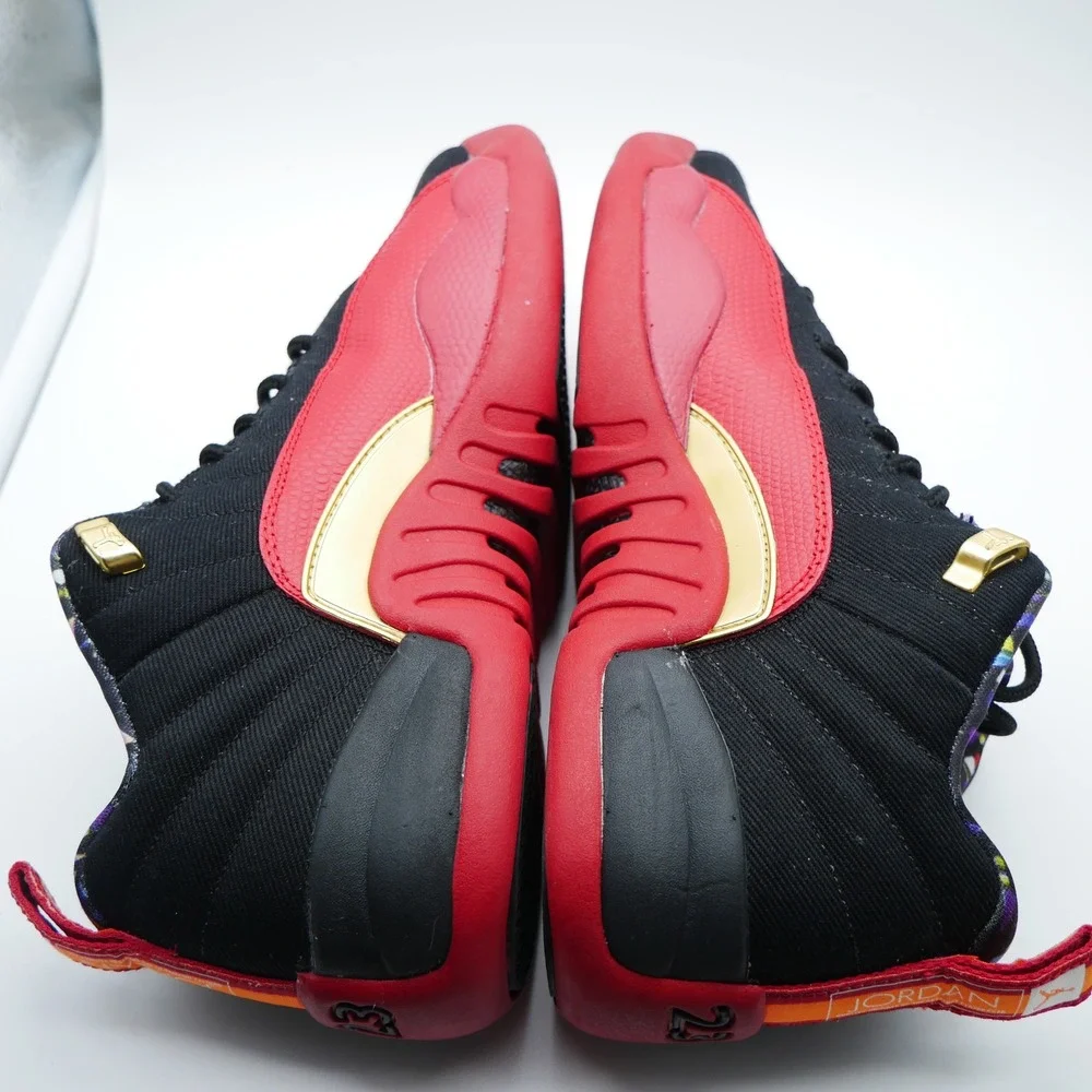 Jordan 12 Retro Low Super Bowl LV Black Red Gold DH9695-001 6.5Y/ 8 - 8.5 Women